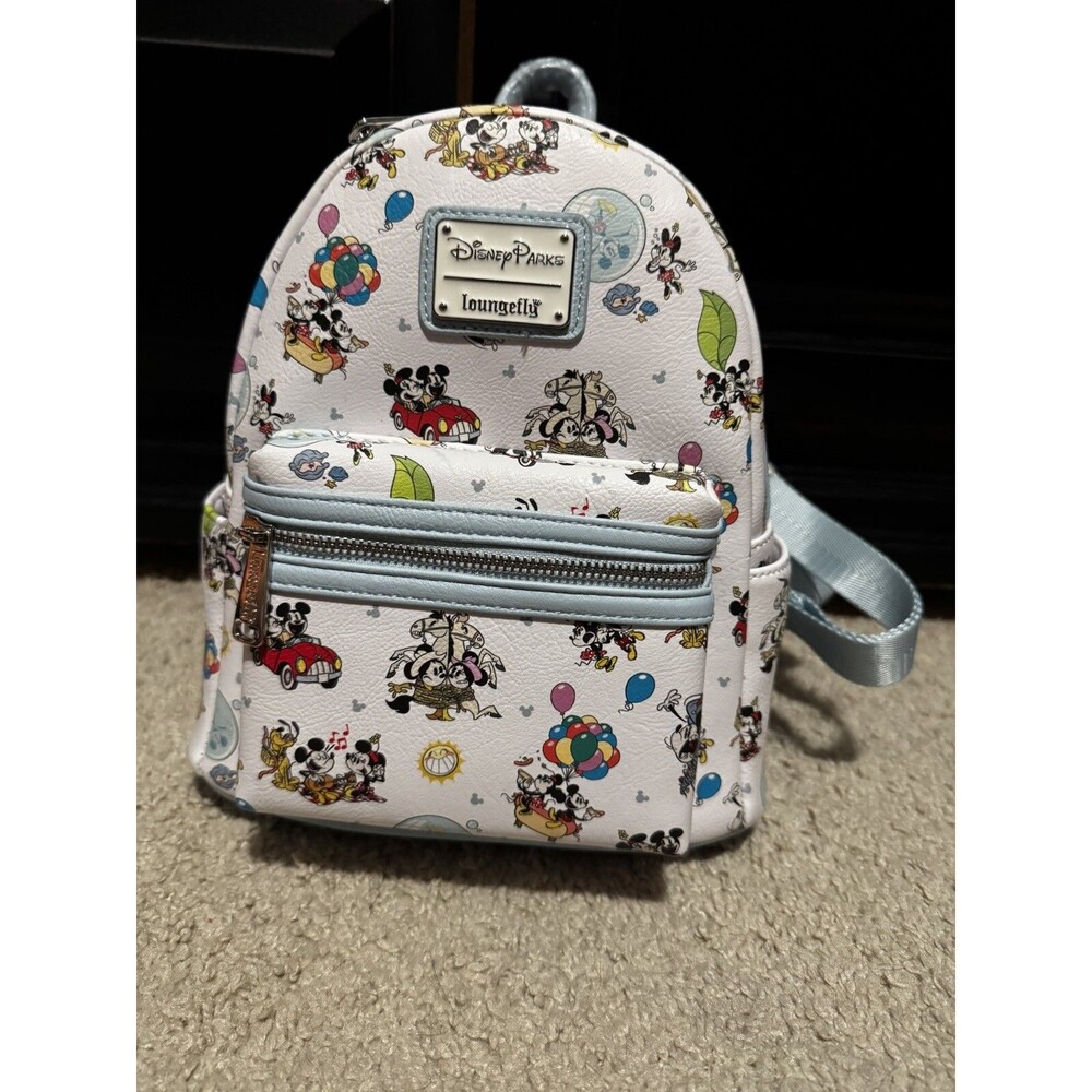 Disney Parks Mickey and Minnie Mouse Loungefly Mini Backpack Runaway Railway New